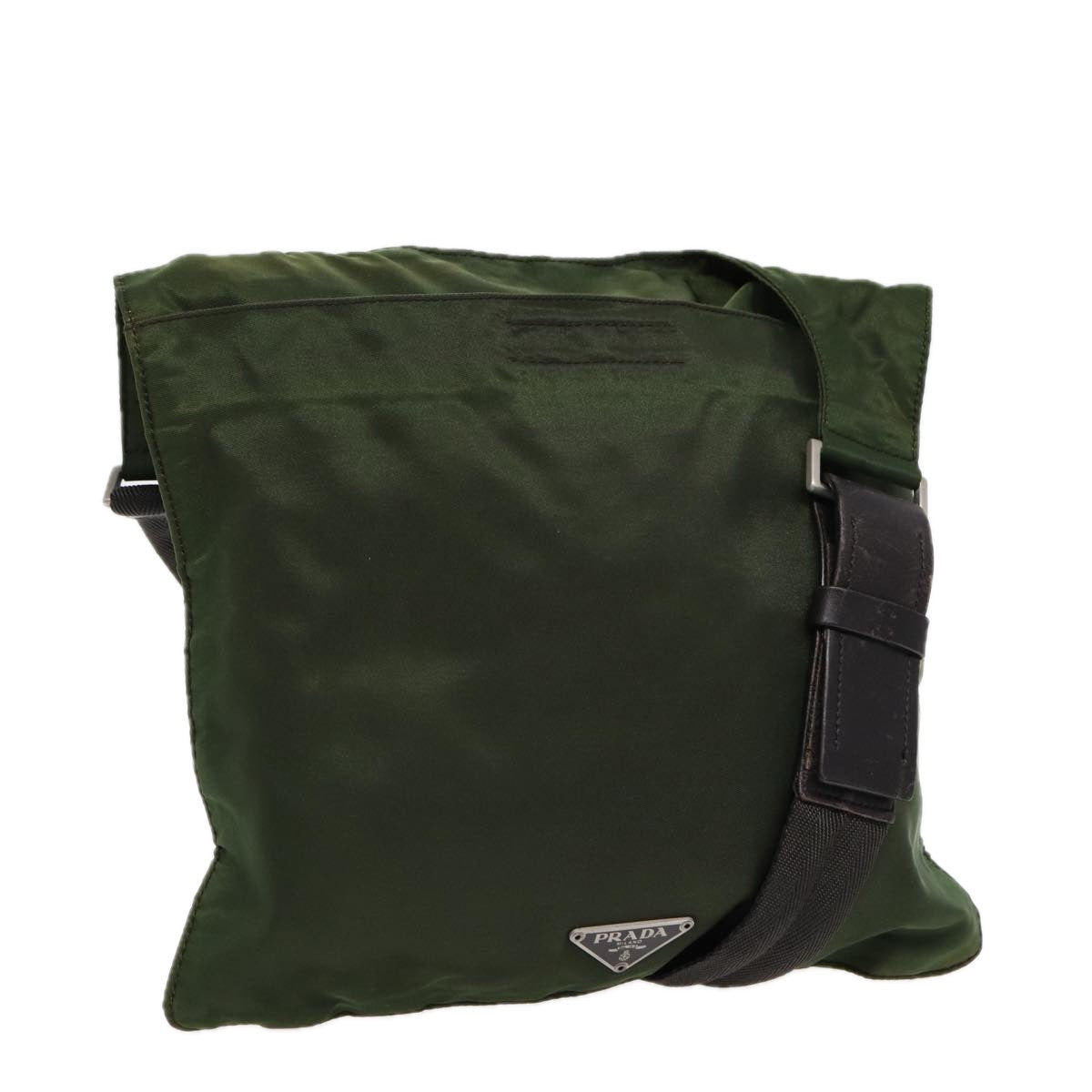 Prada Tessuto Khaki Synthetic Shoulder Bag (Pre-Owned)