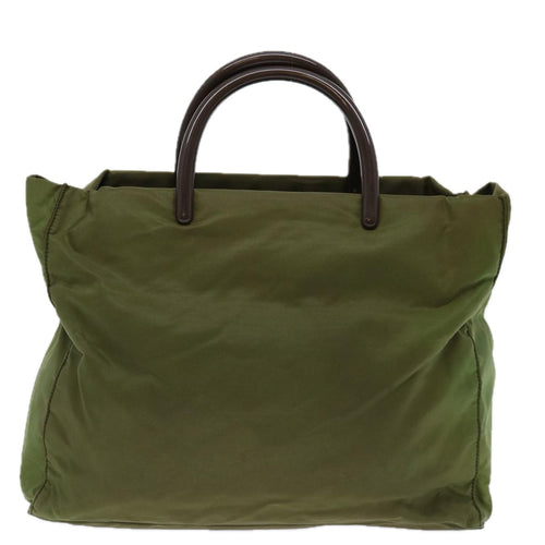Prada Tessuto Khaki Synthetic Handbag (Pre-Owned)