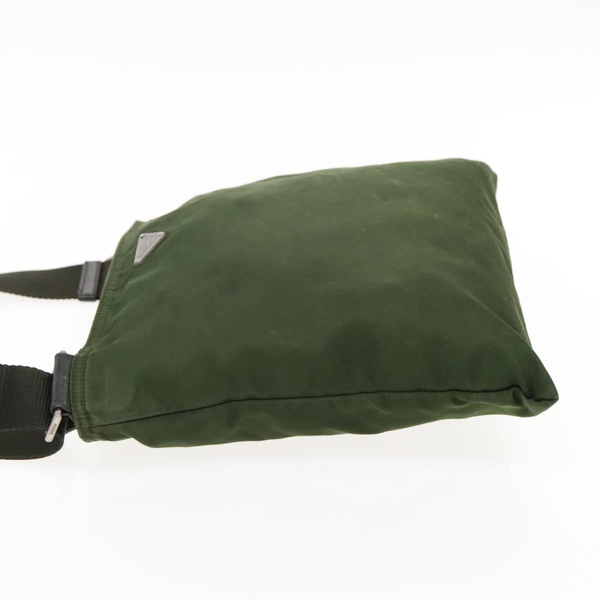 Prada Re-Nylon Khaki Canvas Shoulder Bag (Pre-Owned)
