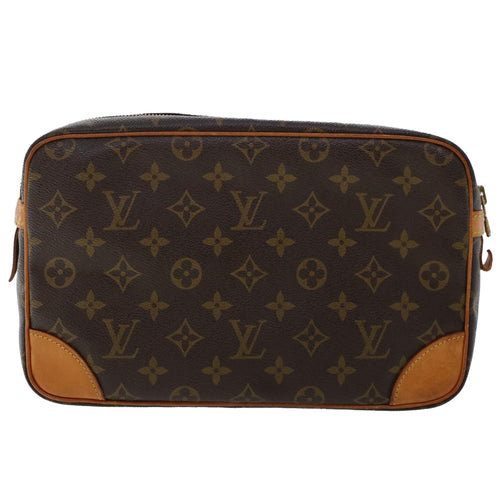 Louis Vuitton Compiegne 28 Brown Canvas Clutch Bag (Pre-Owned)