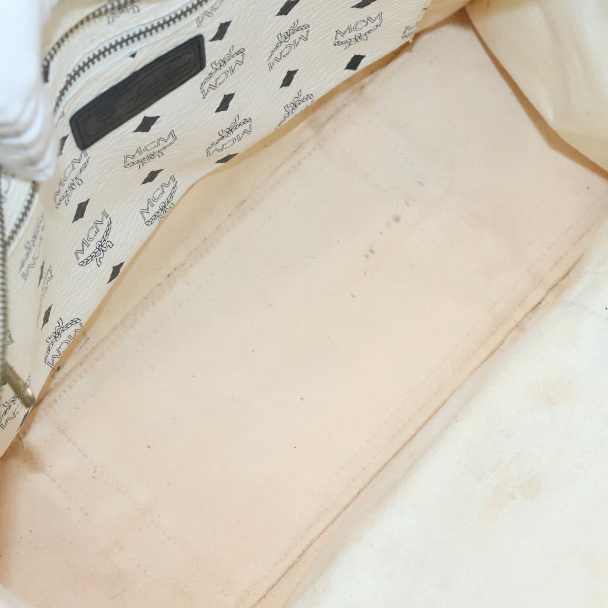 MCM Visetos White Canvas Tote Bag (Pre-Owned)