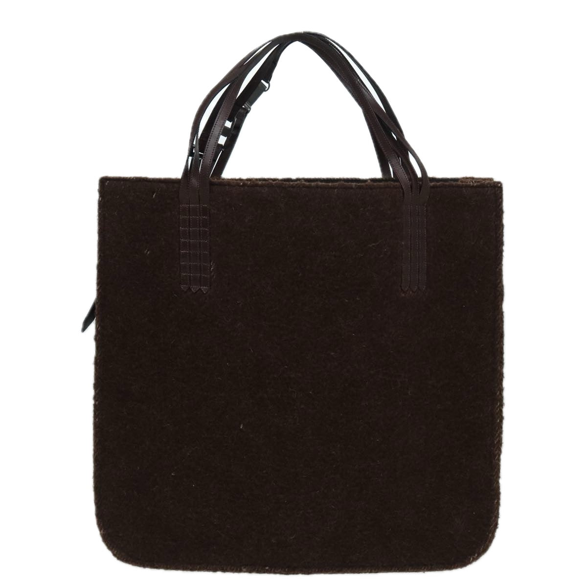 Chanel Logo Cc Brown Wool Tote Bag (Pre-Owned)