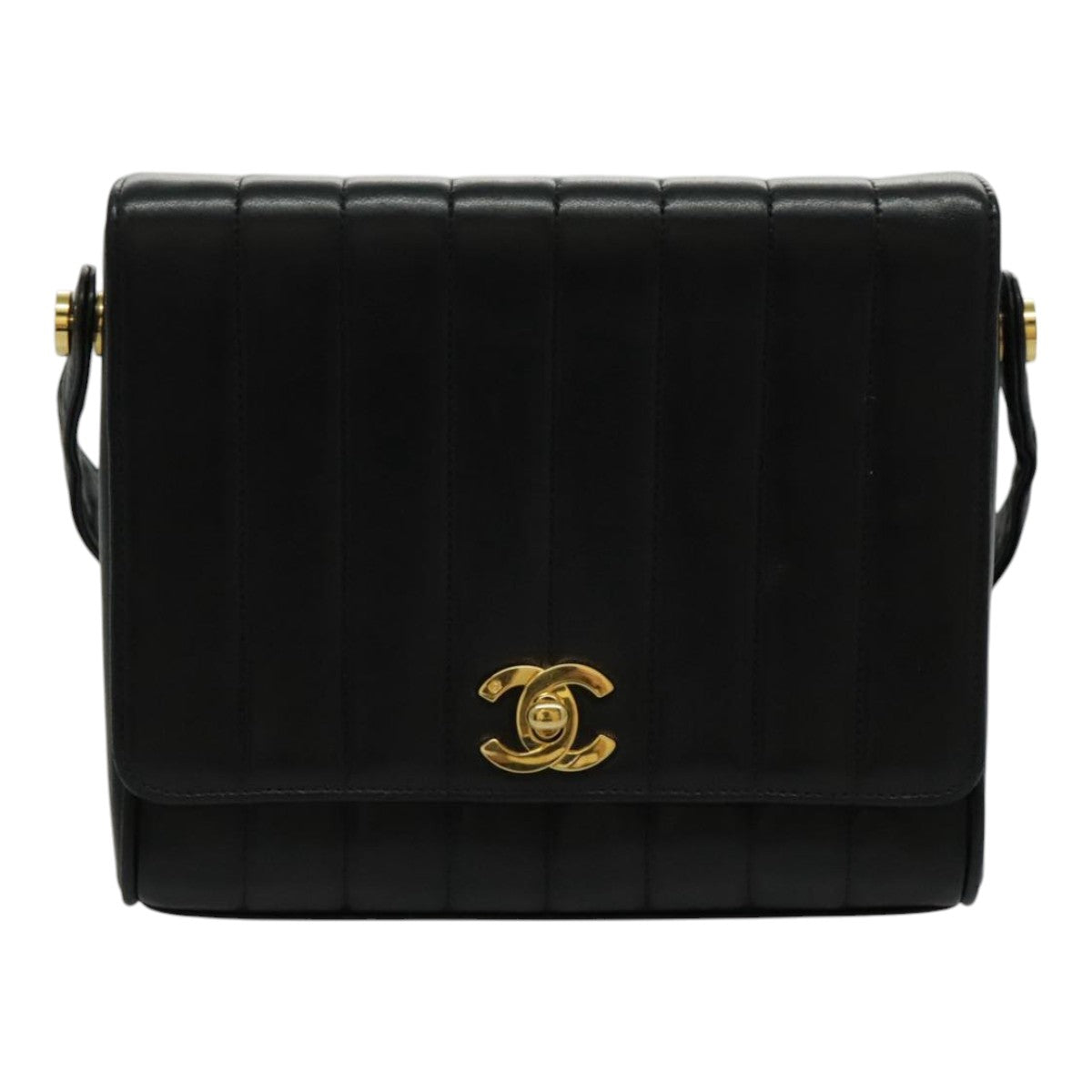 Chanel Mademoiselle Black Leather Shoulder Bag (Pre-Owned)