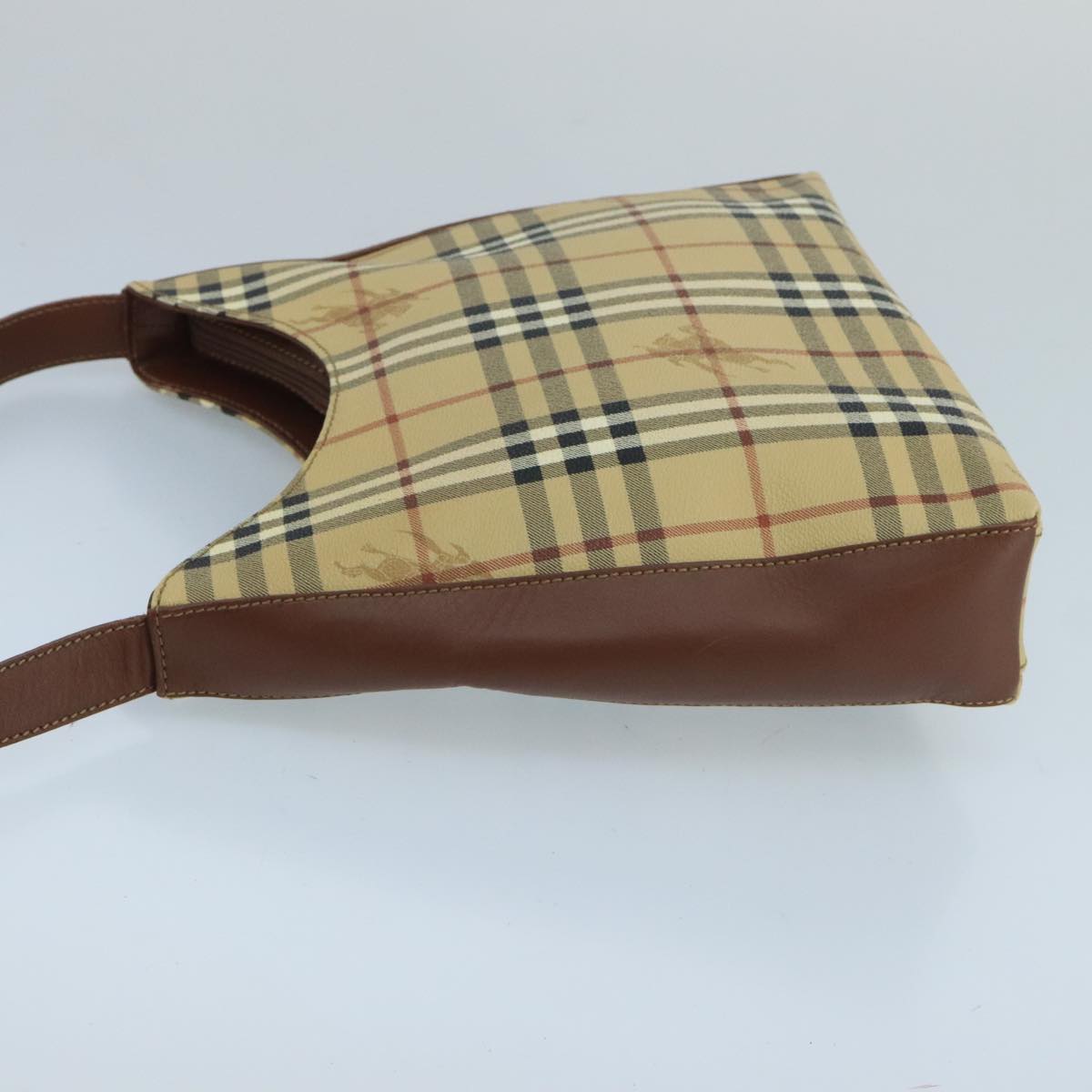 Burberry Nova Check Beige Canvas Shoulder Bag (Pre-Owned)