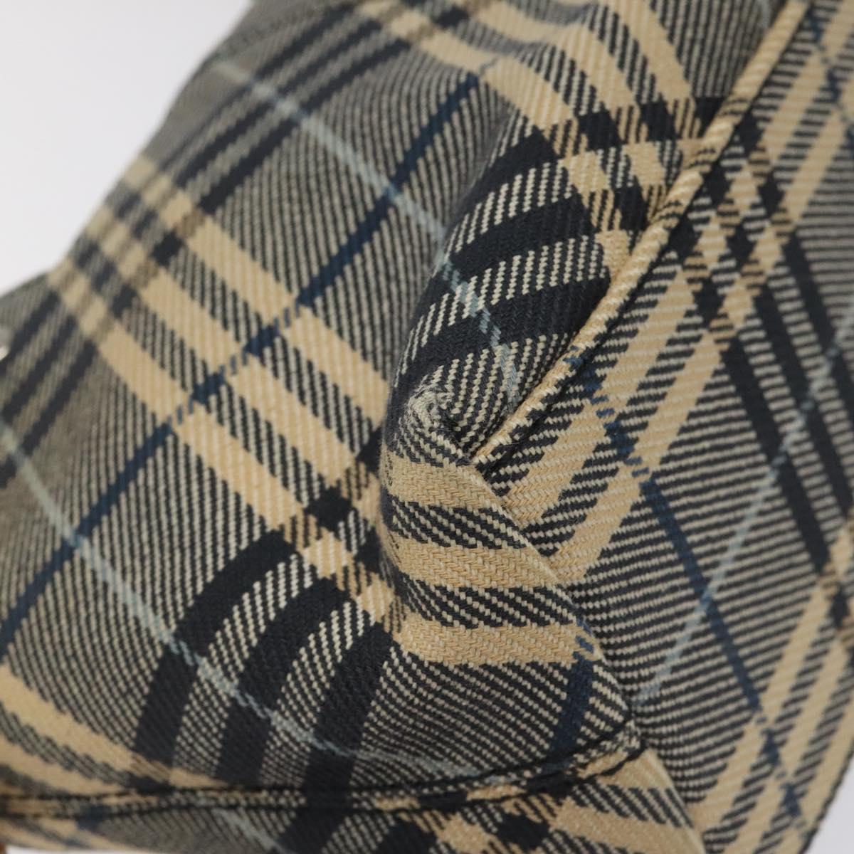 Burberry Nova Check Blue Canvas Shoulder Bag (Pre-Owned)