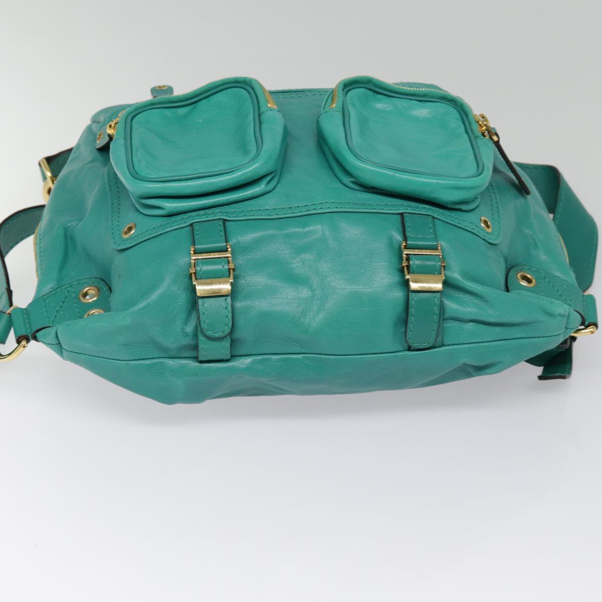 Gucci Green Leather Backpack Bag (Pre-Owned)