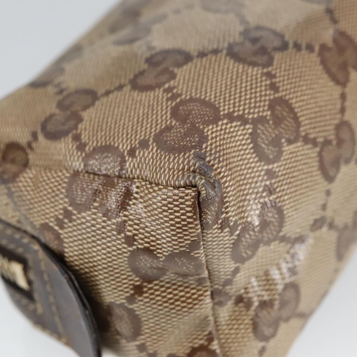 Gucci Gg Crystal Beige Canvas Clutch Bag (Pre-Owned)