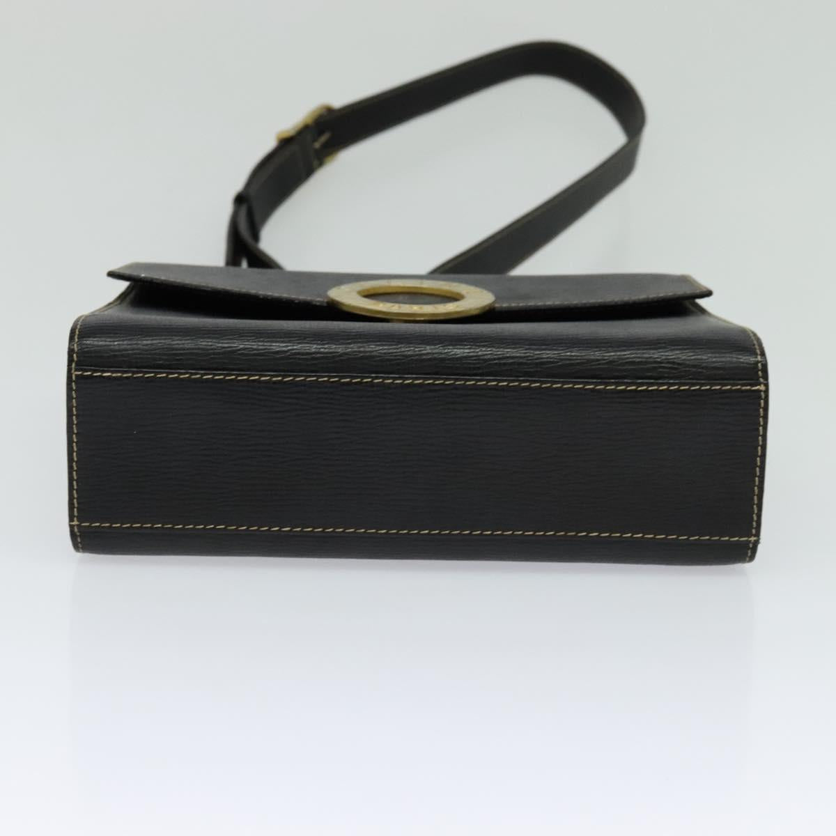 Céline Triomphe Vintage Black Leather Shoulder Bag (Pre-Owned)