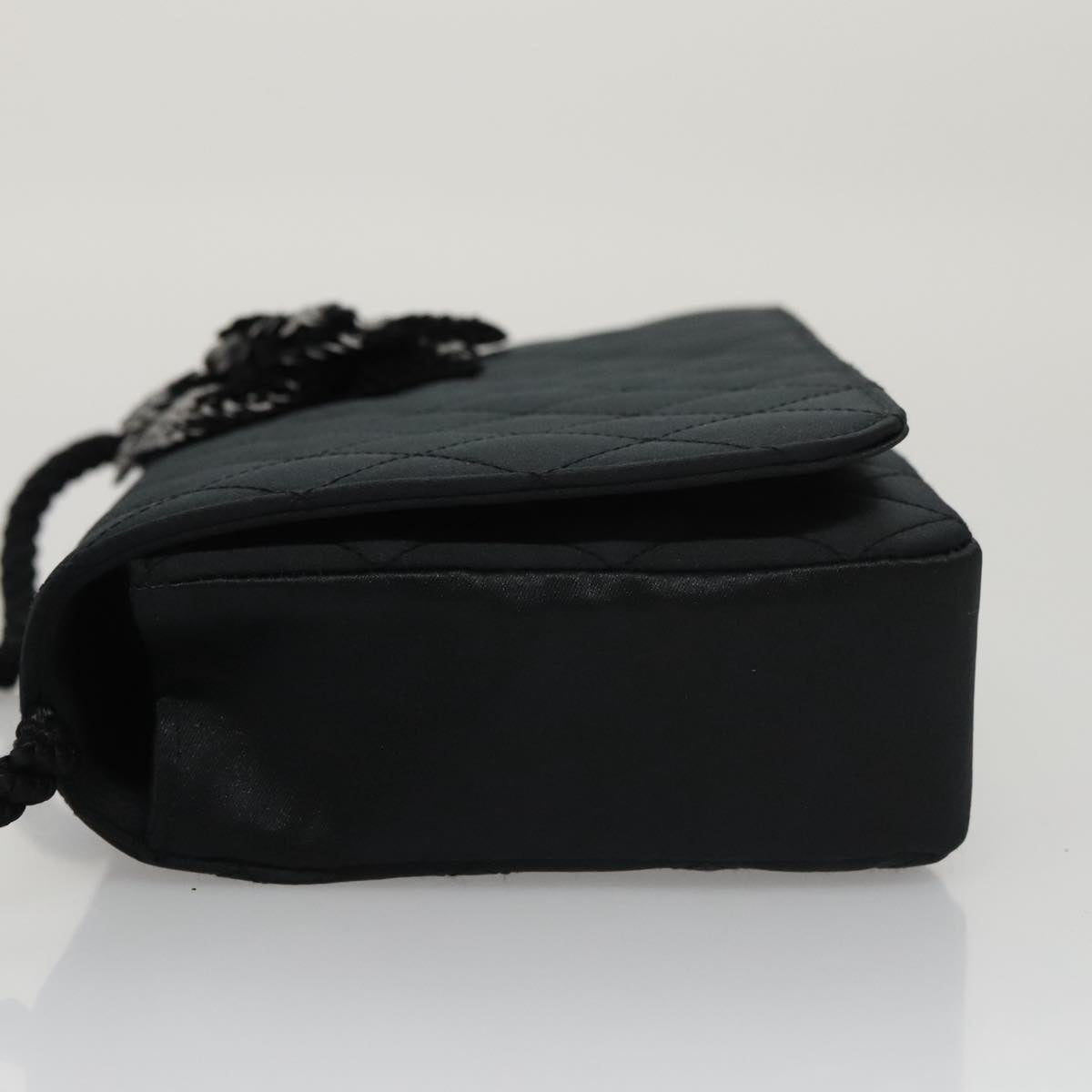 Chanel Camellia Black Silk Shoulder Bag (Pre-Owned)