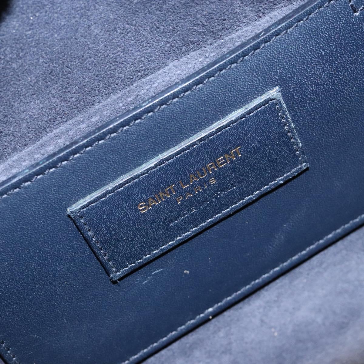 Saint Laurent Baby Duffle Navy Leather Handbag (Pre-Owned)