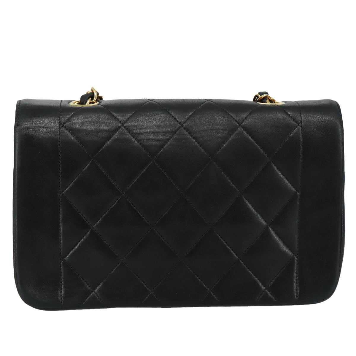 Chanel Diana Black Leather Shoulder Bag (Pre-Owned)