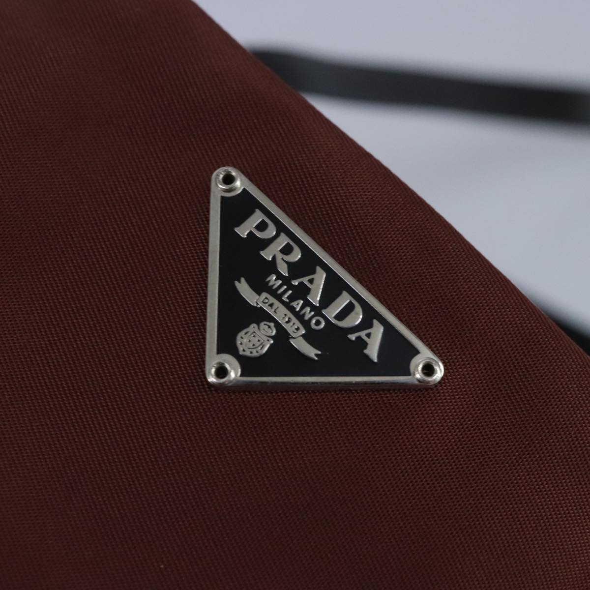Prada Triangle Logo Brown Synthetic Handbag (Pre-Owned)