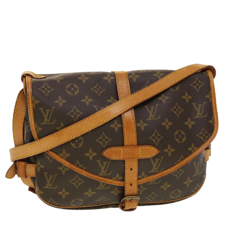 Louis Vuitton Saumur Brown Canvas Shoulder Bag (Pre-Owned)