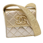 Chanel Gold Leather Travel Bag (Pre-Owned)