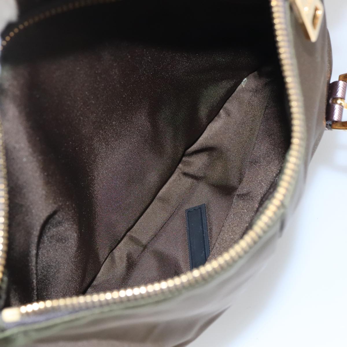 Prada Tessuto Brown Canvas Shoulder Bag (Pre-Owned)