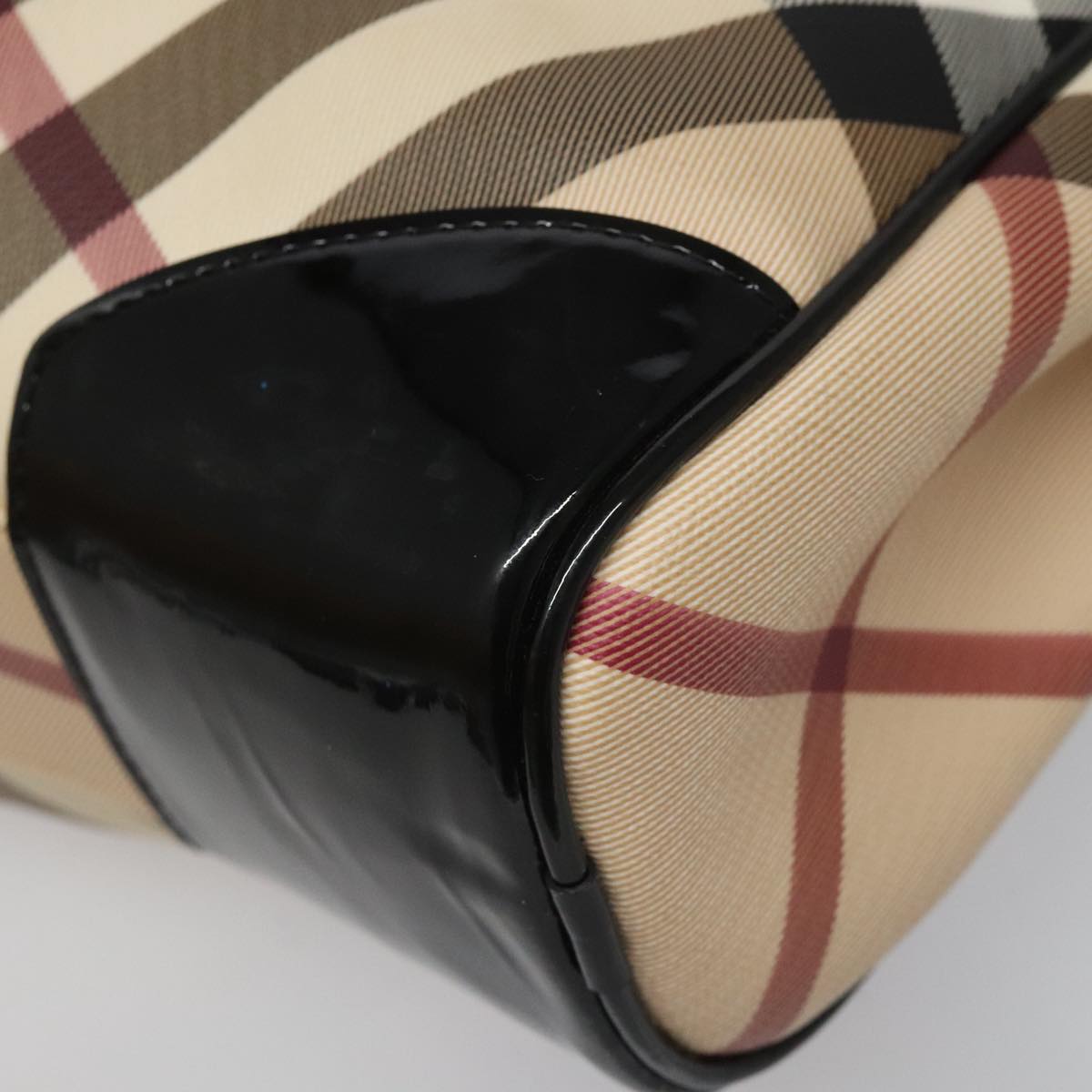 Burberry Nova Check Beige Canvas Shoulder Bag (Pre-Owned)