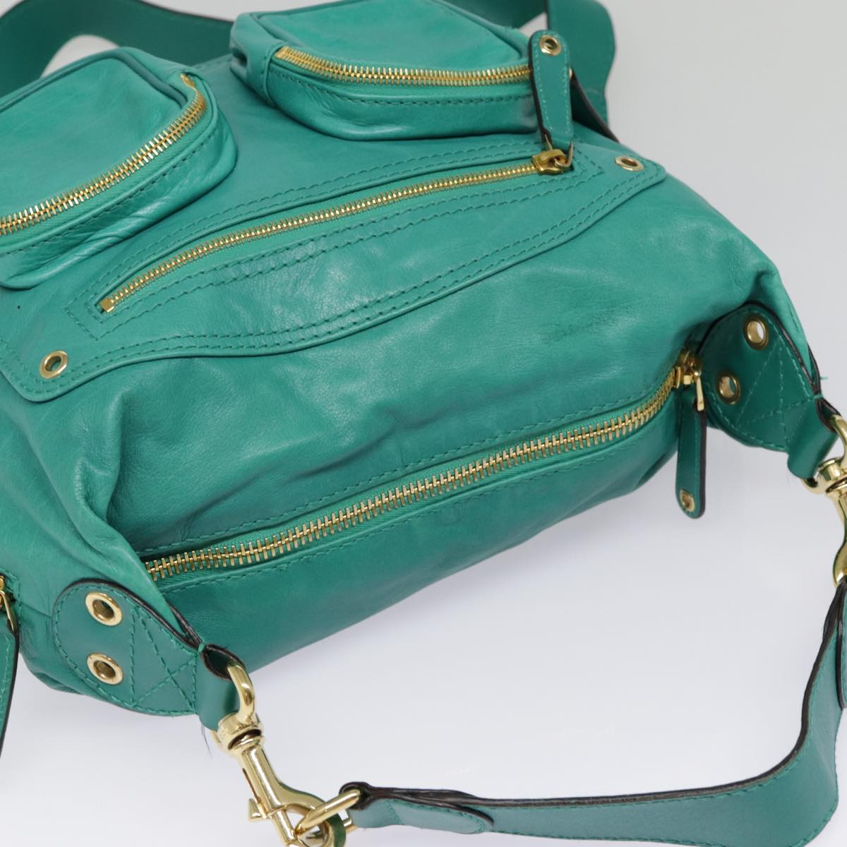 Gucci Green Leather Backpack Bag (Pre-Owned)