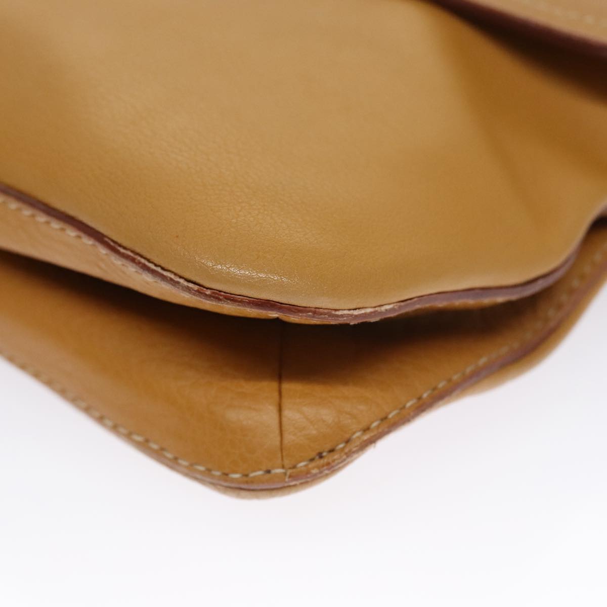Prada Saffiano Camel Leather Shoulder Bag (Pre-Owned)