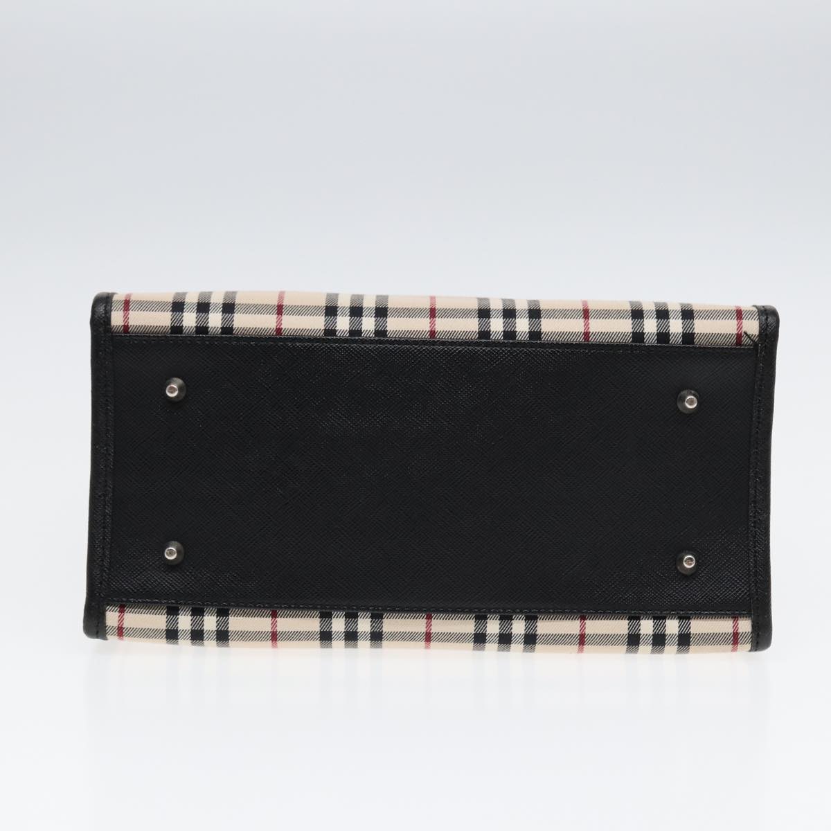 Burberry Nova Check Beige Canvas Handbag (Pre-Owned)