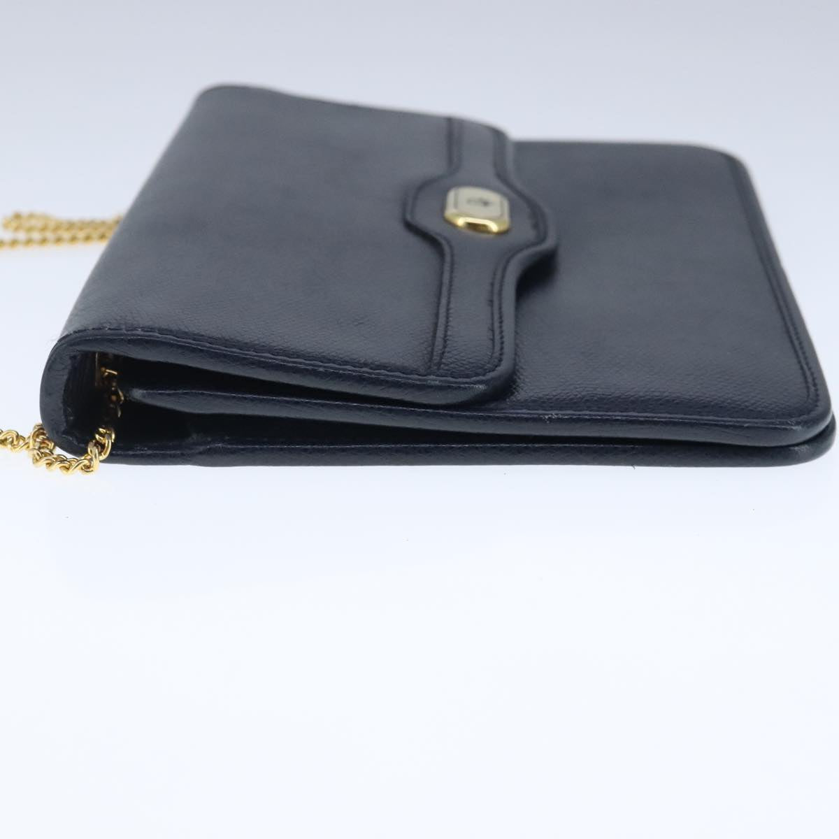 Dior Vintage Navy Leather Shoulder Bag (Pre-Owned)