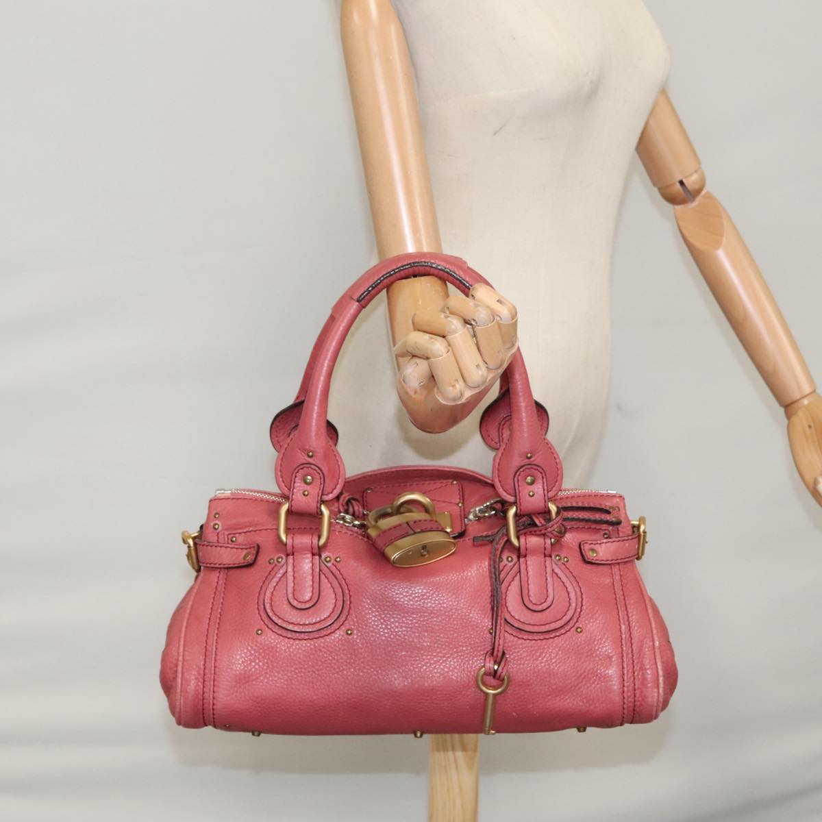 Chloé Paddington Pink Leather Handbag (Pre-Owned)