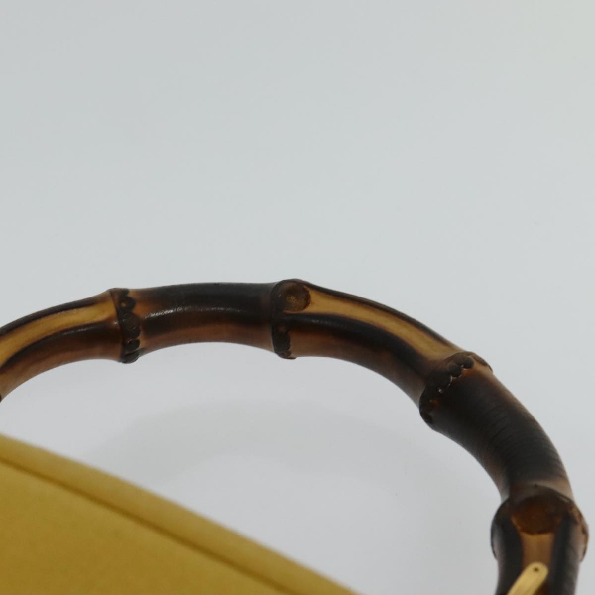 Gucci Bamboo Yellow Leather Clutch Bag (Pre-Owned)