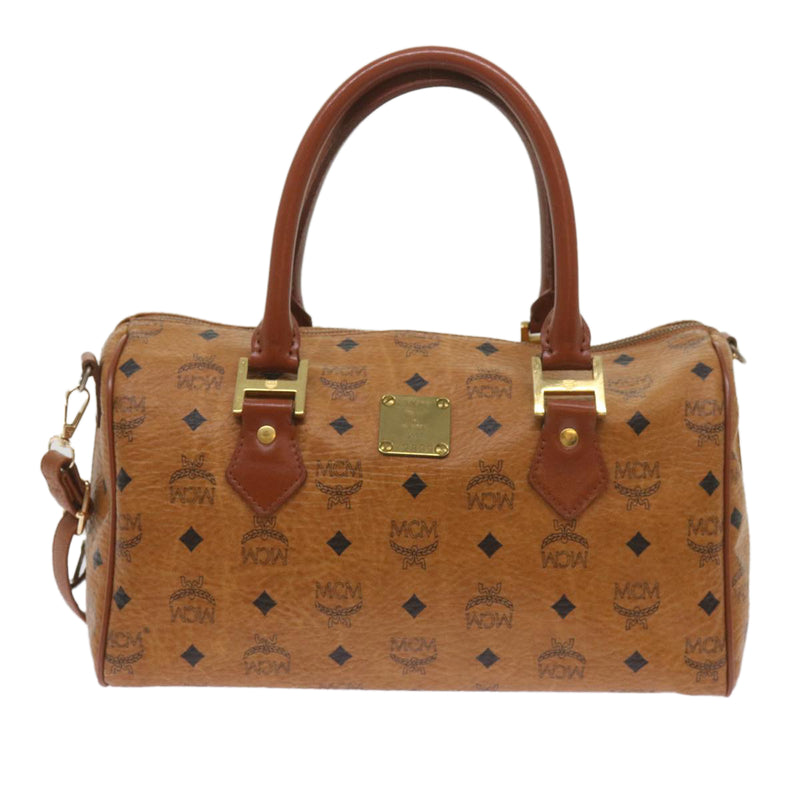 MCM Stark Visetos Brown Canvas Travel Bag (Pre-Owned)