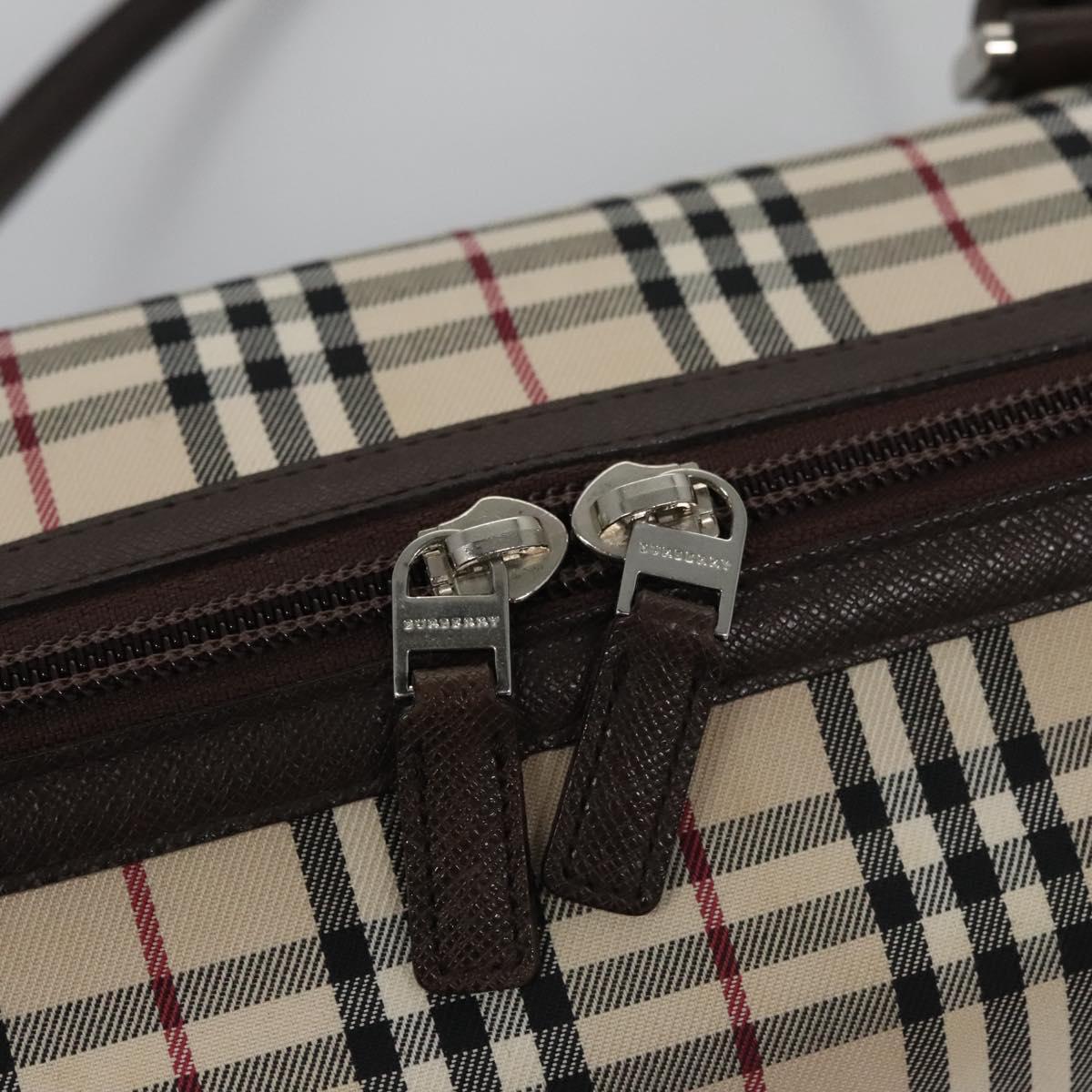 Burberry Nova Check Beige Canvas Handbag (Pre-Owned)