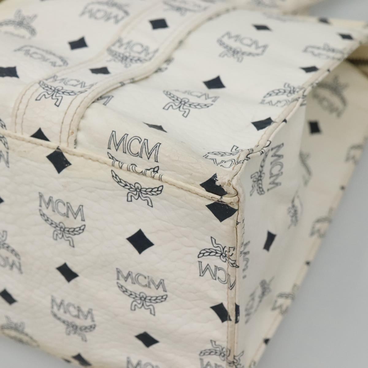 MCM Visetos White Canvas Tote Bag (Pre-Owned)