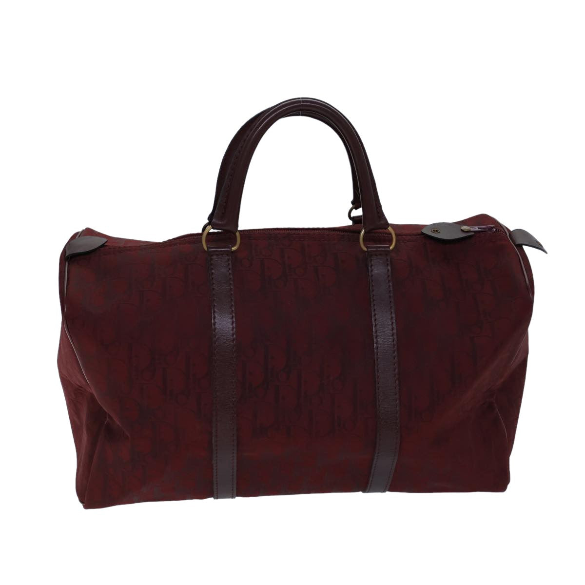 Dior Trotter Burgundy Canvas Travel Bag (Pre-Owned)