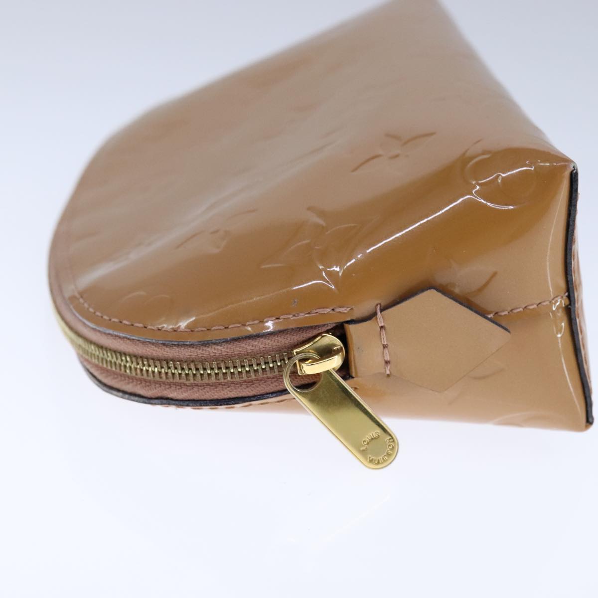 Louis Vuitton Cosmetic Pouch Brown Patent Leather Clutch Bag (Pre-Owned)