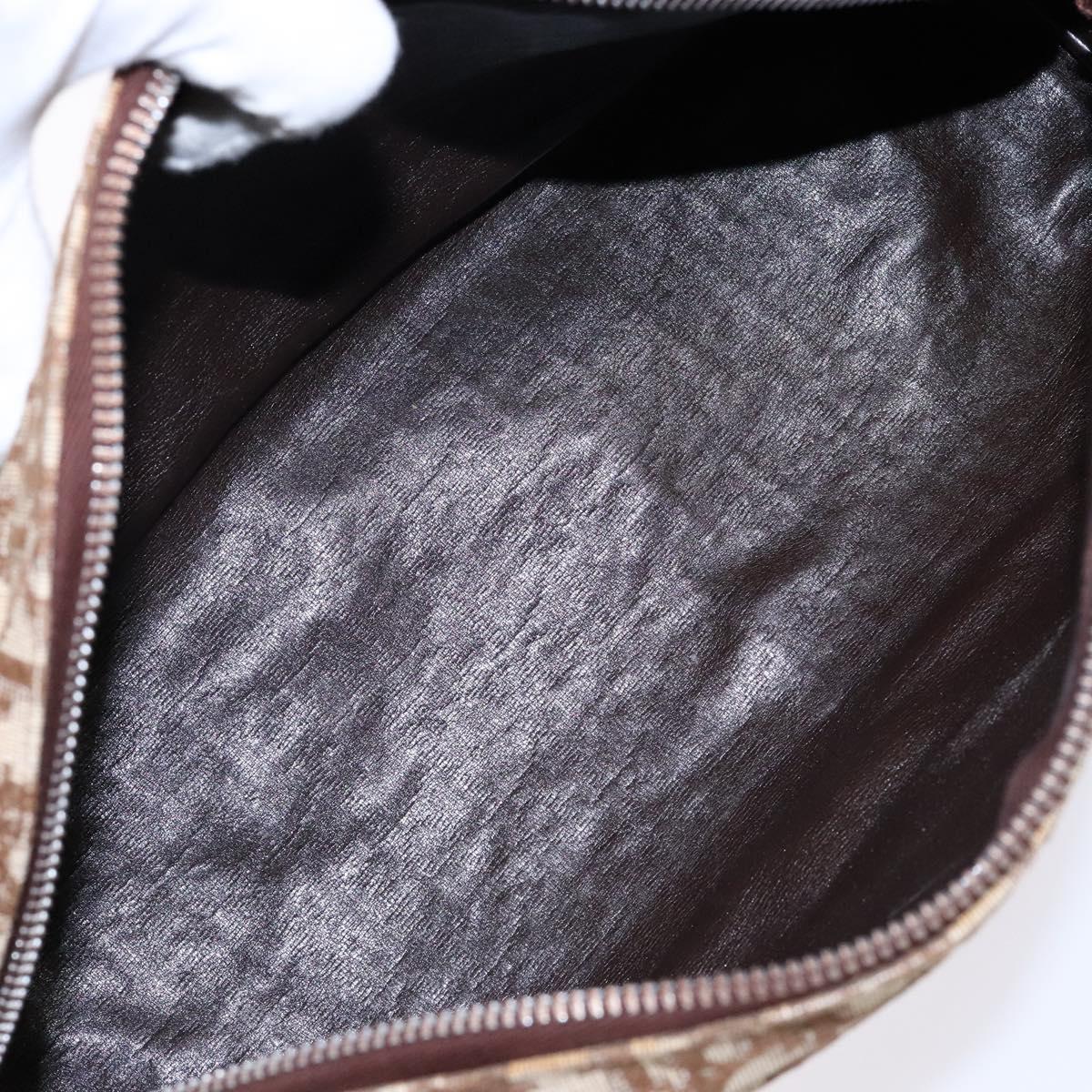 Dior Trotter Brown,Gold Canvas Shoulder Bag (Pre-Owned)