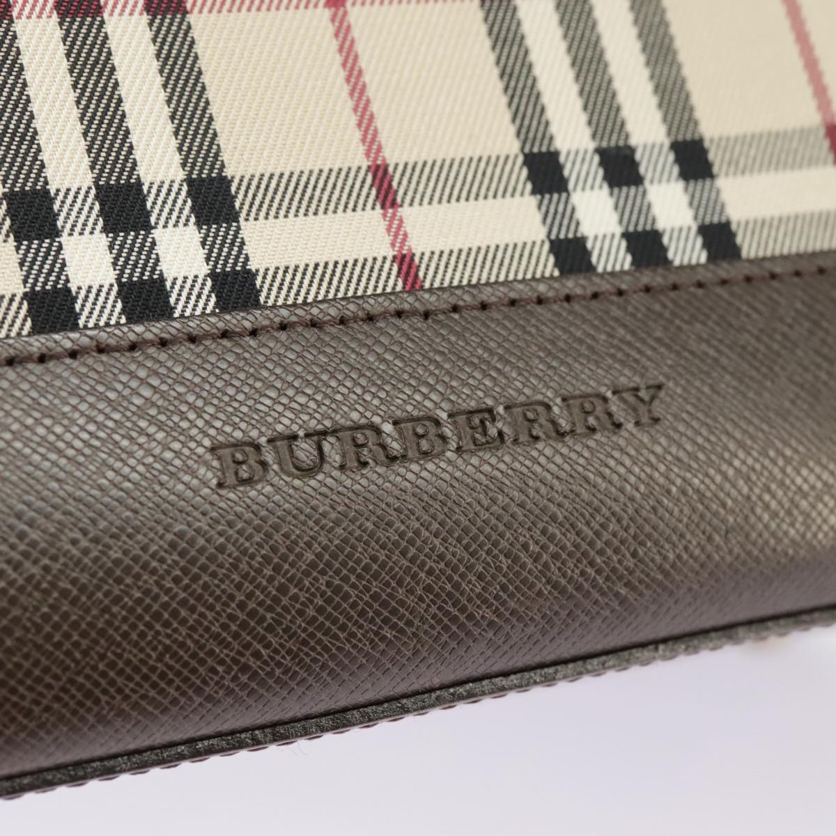 Burberry Nova Check Beige Canvas Handbag (Pre-Owned)