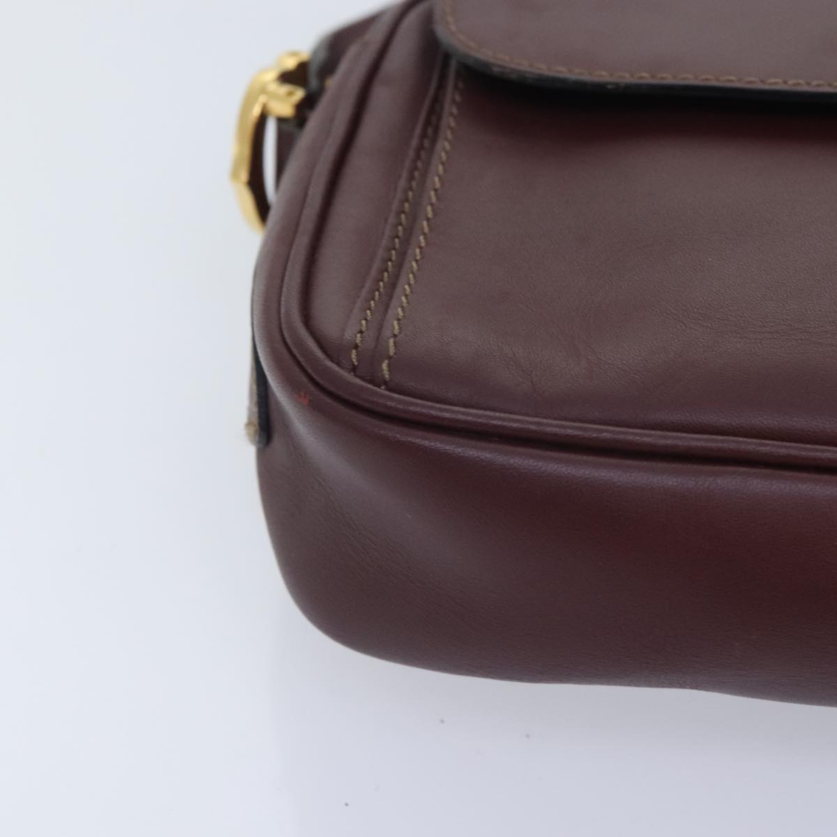 Cartier Must De Cartier Burgundy Leather Shoulder Bag (Pre-Owned)