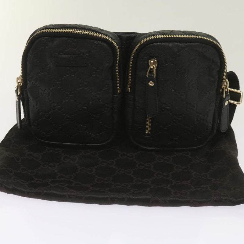 Gucci Gg Signature Black Leather Shoulder Bag (Pre-Owned)