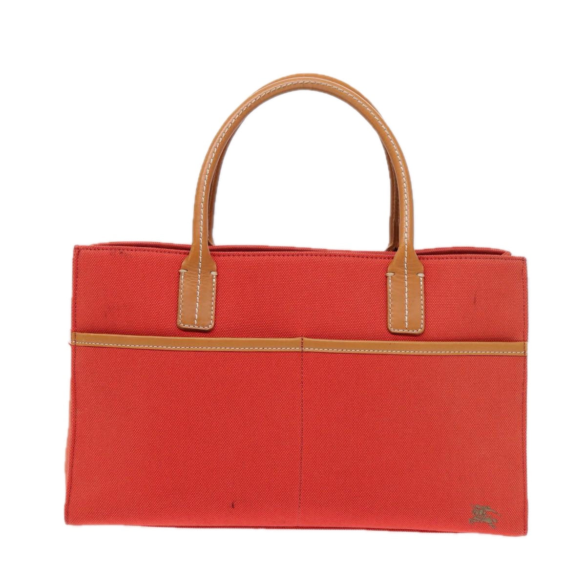 Burberry Orange Canvas Handbag (Pre-Owned)