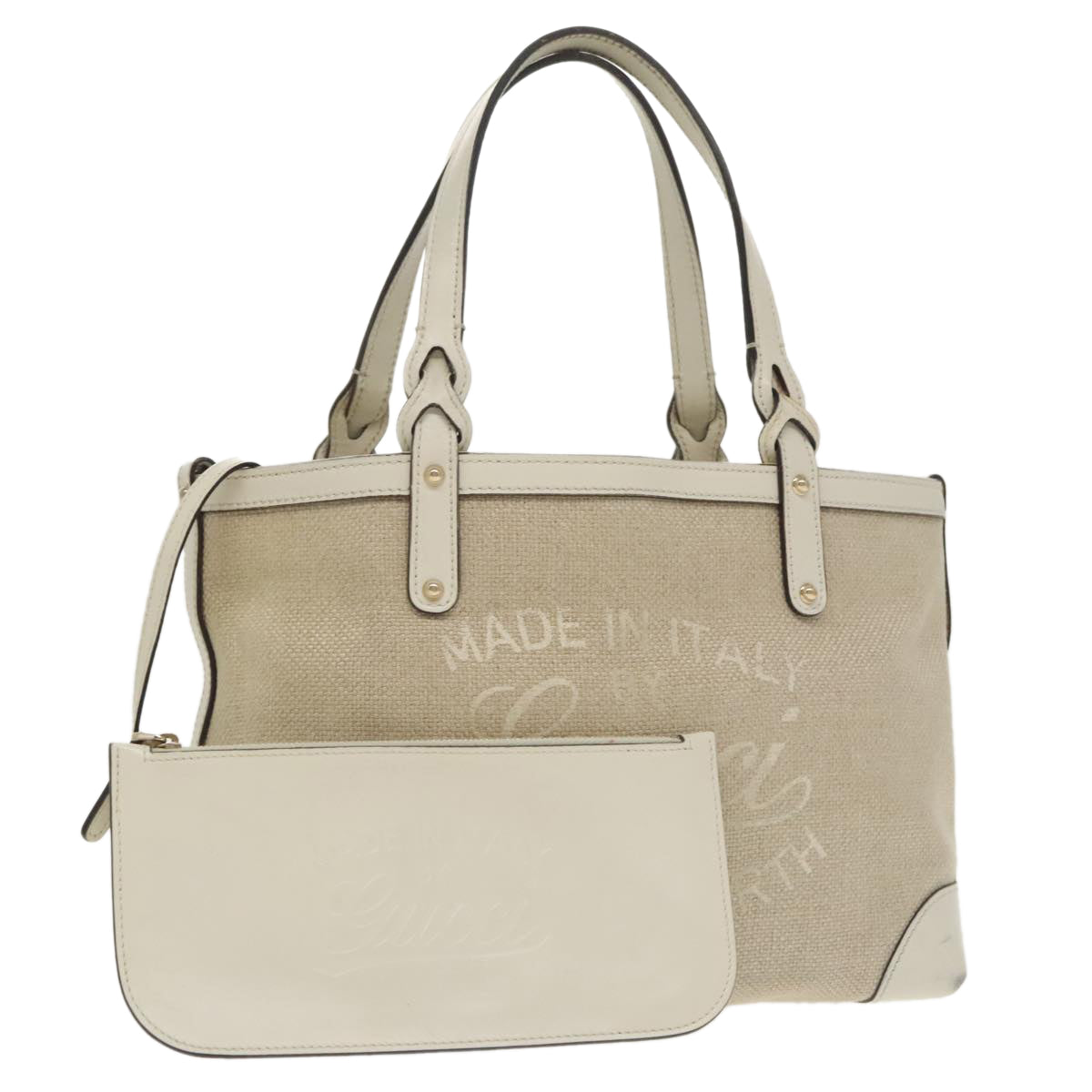 Gucci Beige Canvas Tote Bag (Pre-Owned)
