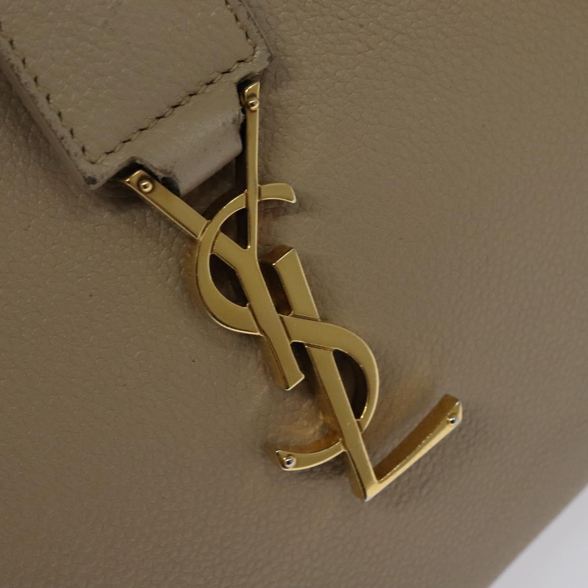 Yves Saint Laurent Downtown Beige Leather Handbag (Pre-Owned)