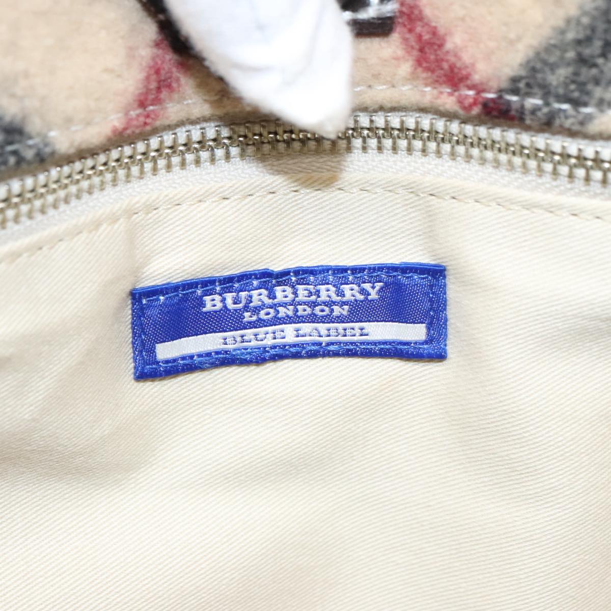 Burberry Nova Check Beige Canvas Handbag (Pre-Owned)