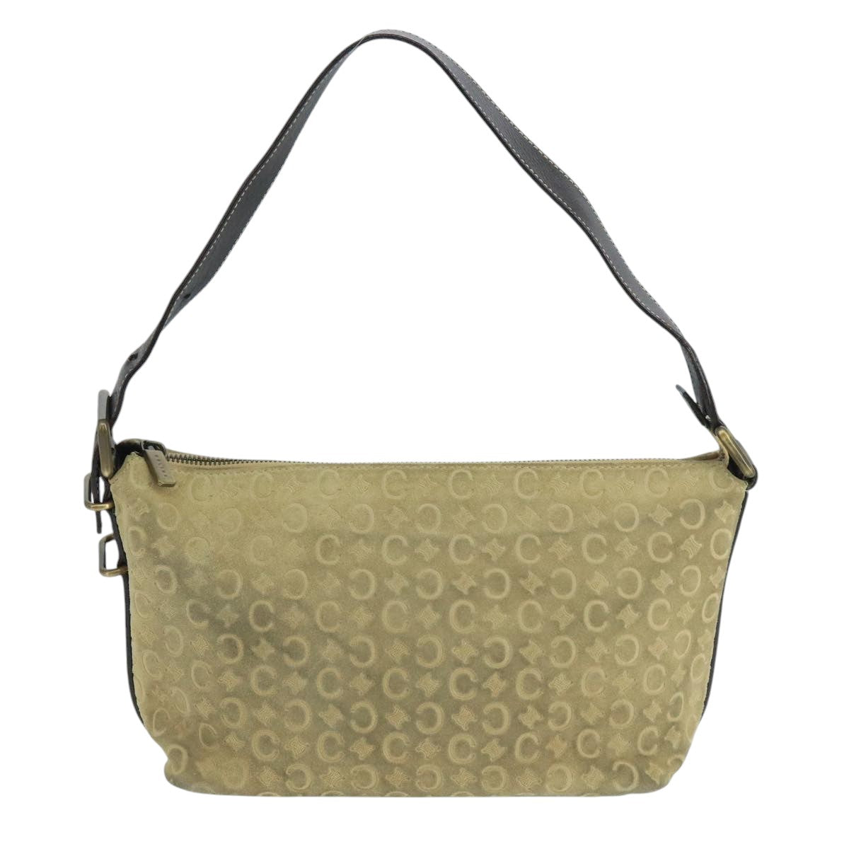Céline Macadam Beige Suede Shoulder Bag (Pre-Owned)