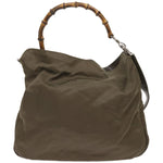 Gucci Bamboo Khaki Synthetic Shoulder Bag (Pre-Owned)