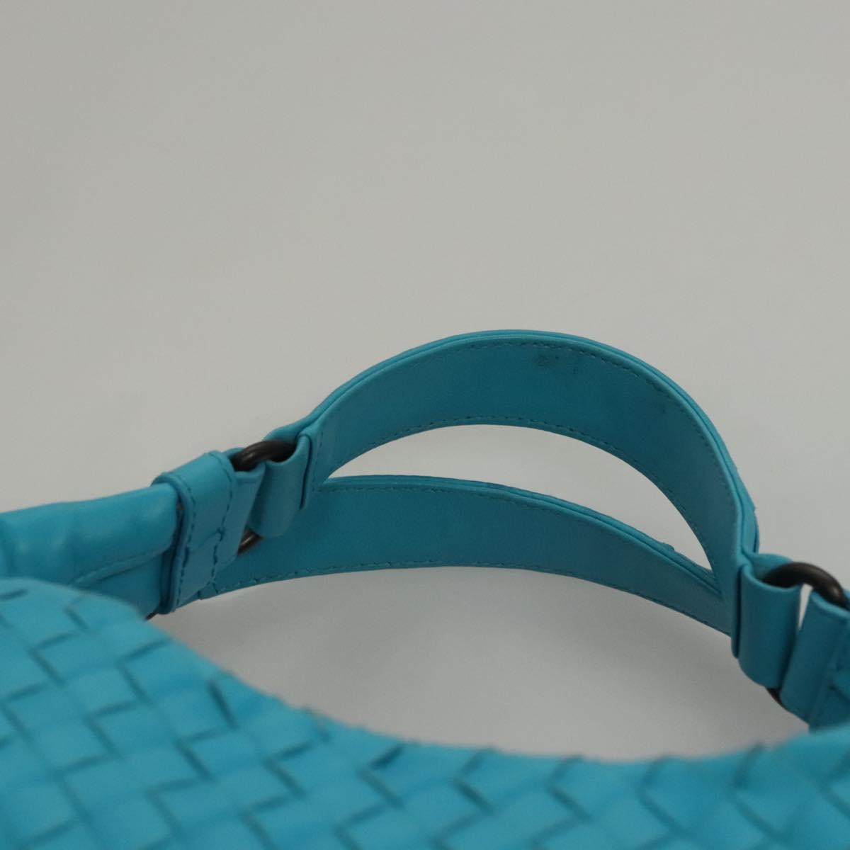 Bottega Veneta Intrecciato Blue Leather Handbag (Pre-Owned)