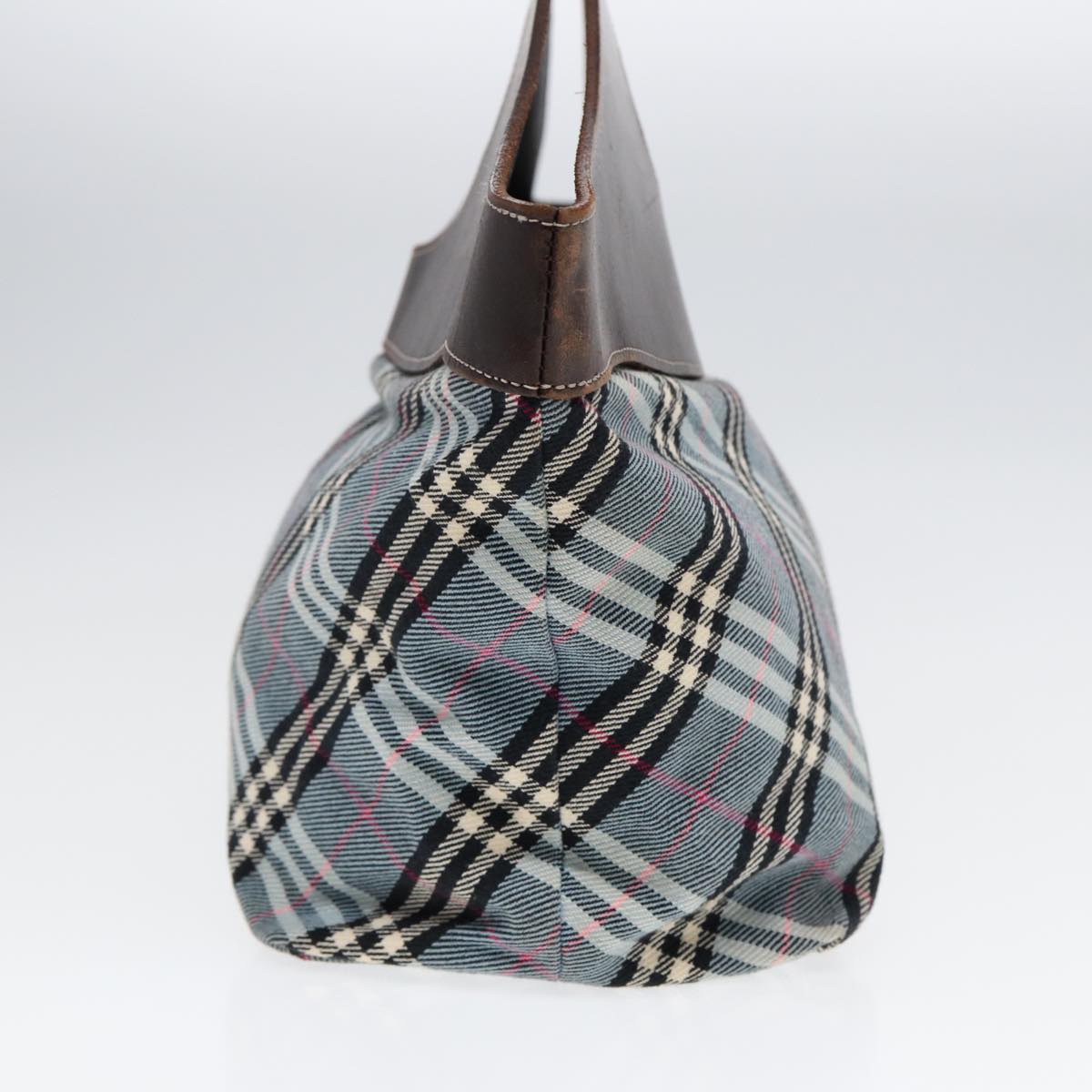 Burberry Plaid Blue Canvas Handbag (Pre-Owned)
