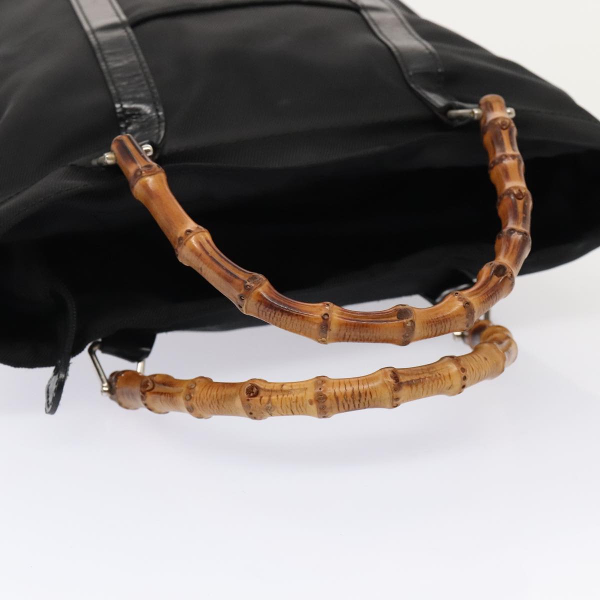 Gucci Bamboo Black Synthetic Handbag (Pre-Owned)