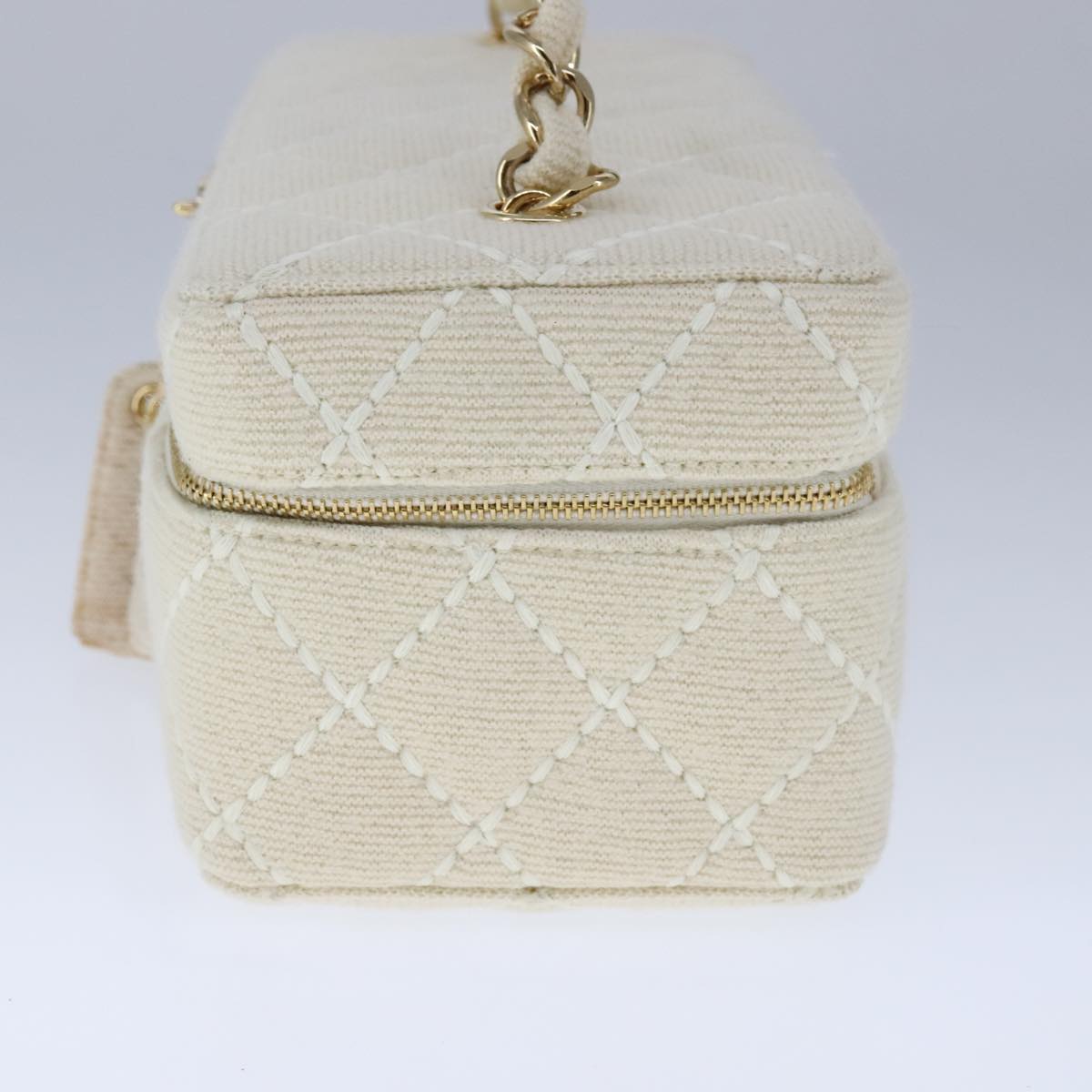 Chanel Vanity Beige Canvas Clutch Bag (Pre-Owned)