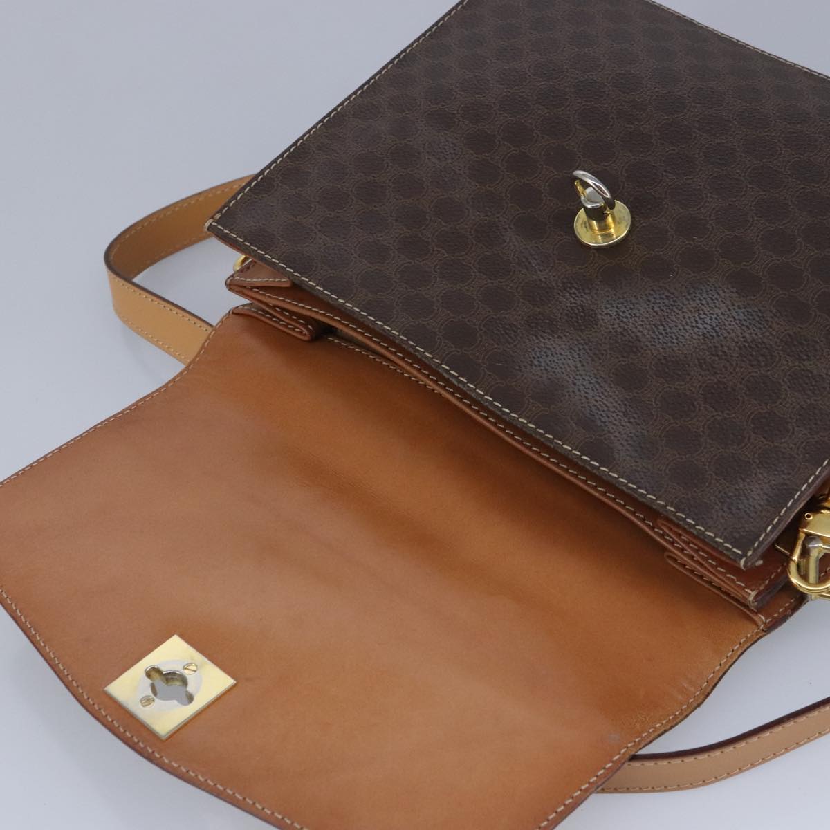 Céline Triomphe Brown Canvas Shoulder Bag (Pre-Owned)