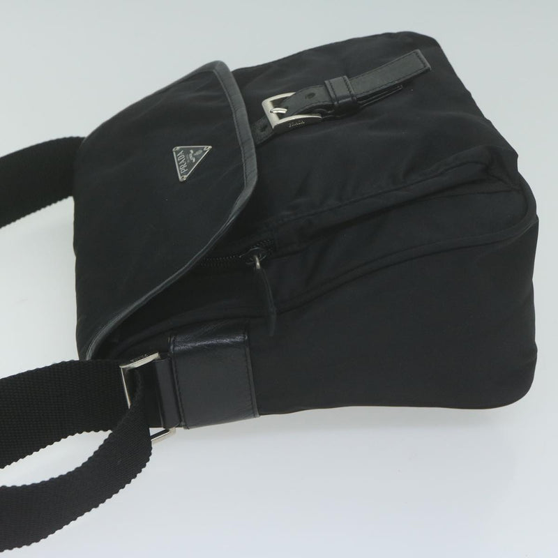 Prada Tessuto Black Synthetic Shoulder Bag (Pre-Owned)