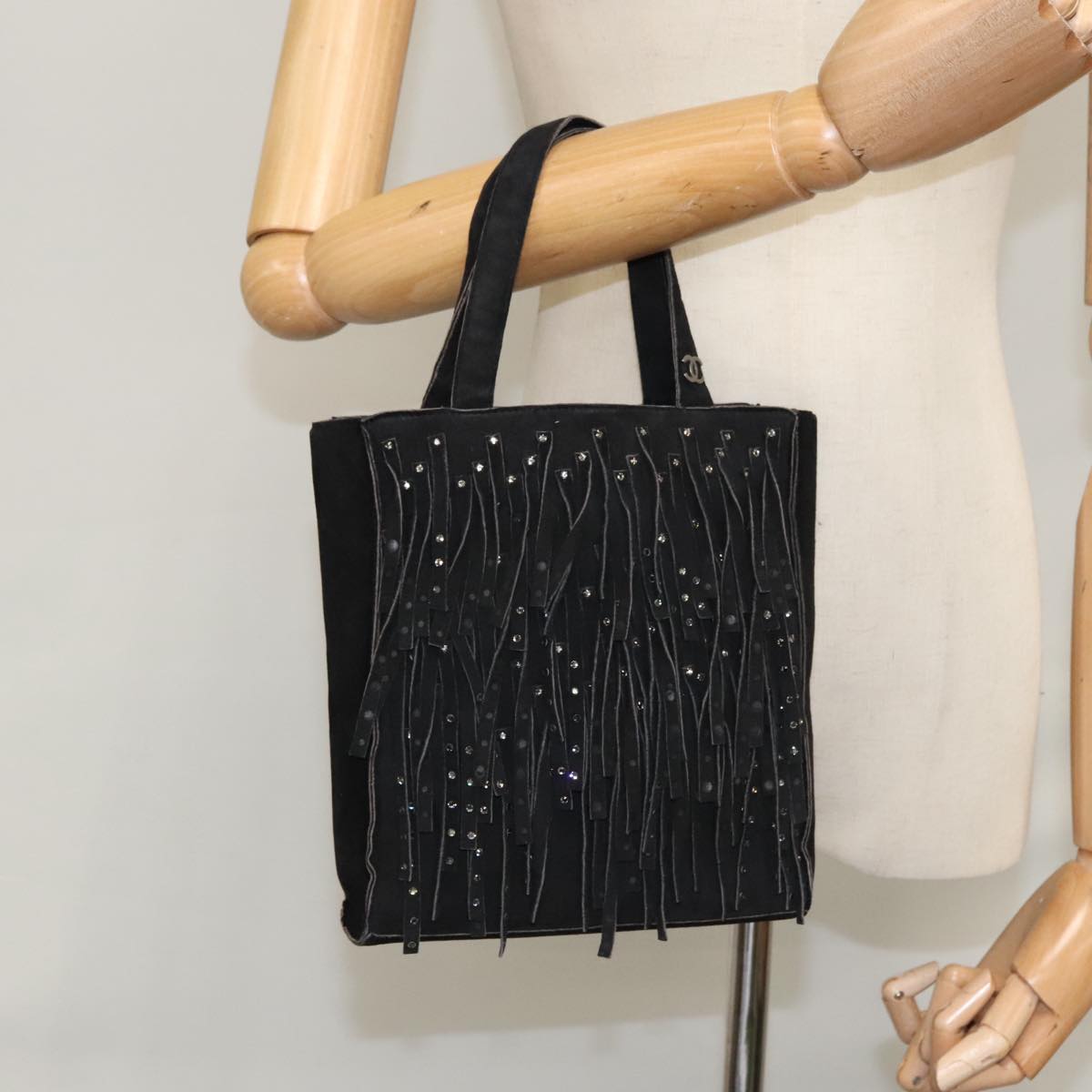 Chanel Black Suede Tote Bag (Pre-Owned)