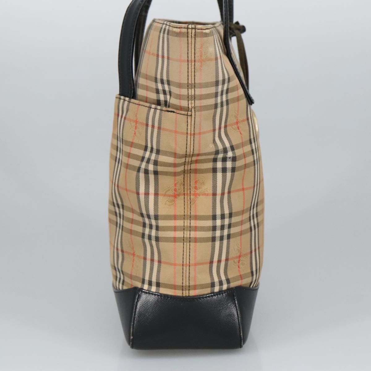 Burberry Nova Check Beige Canvas Shoulder Bag (Pre-Owned)