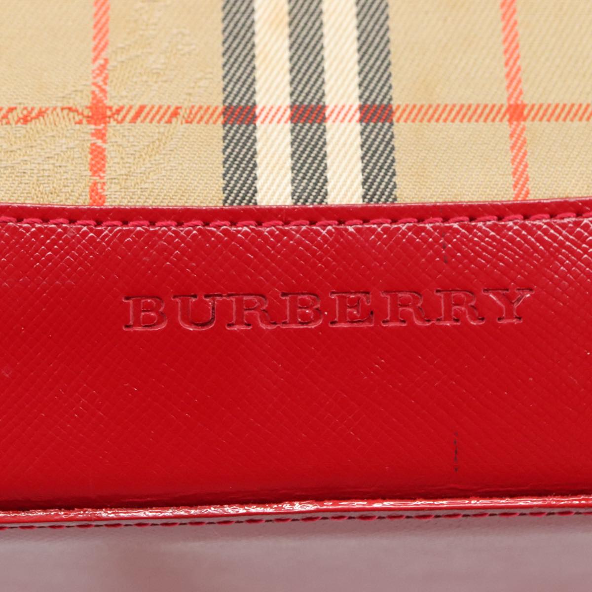 Burberry Nova Check Beige Canvas Shoulder Bag (Pre-Owned)